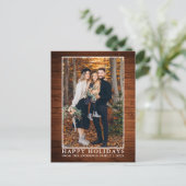Rustic Wood Prettige feestdagen Foto Briefkaart (Staand voorkant)