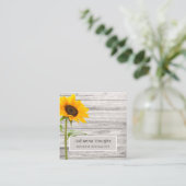 Rustic Wood Print Sunflower Vierkante Visitekaartje (Staand voorkant)