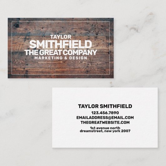 Rustic Wood Professional Visitekaartje (Voorkant / Achterkant)