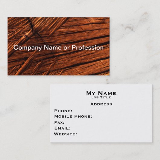 Rustic Wood professioneel visitekaartje (Voorkant / Achterkant)