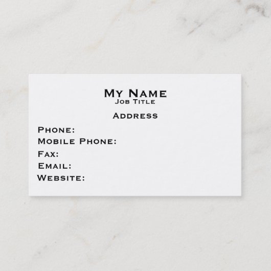 Rustic Wood professioneel visitekaartje (Achterkant)