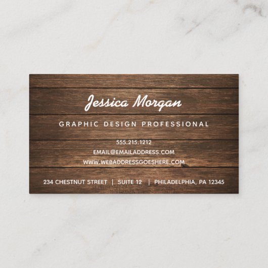 Rustic Wood Professionele Visitekaartjes (Achterkant)