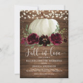 Rustic Wood Pumpkin Bachelorette Party Itinerary Kaart (Voorkant)