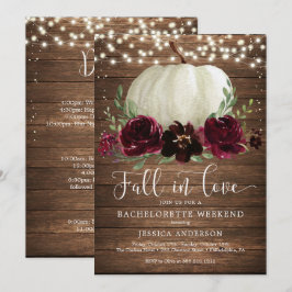 Rustic Wood Pumpkin Bachelorette Party Itinerary Kaart