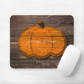Rustic Wood Pumpkin Country Halloween Herfst herfs Muismat (Met muis)