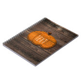 Rustic Wood Pumpkin Country Halloween Herfst herfs Notitieboek (Linkerzijde)