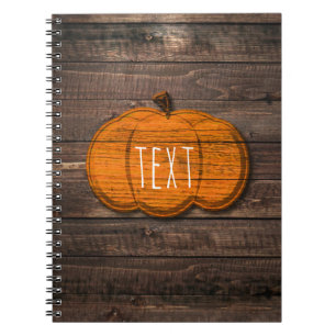 Rustic Wood Pumpkin Country Halloween Herfst herfs Notitieboek
