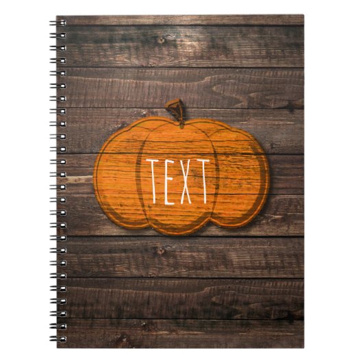 Rustic Wood Pumpkin Country Halloween Herfst herfs Notitieboek (Voorkant)