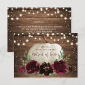 Rustic Wood Pumpkin zal je zijn als mijn matron va Bedankkaart (Voorkant / Achterkant)