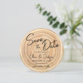 Rustic Wood QR Code Wedding Save the Date Kaart (Staand voorkant)
