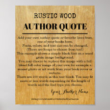 Rustic Wood Quote Auteur Book