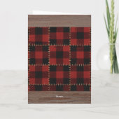 Rustic Wood Red Plaid Happy Birthday my Husband  Kaart (Achterkant)