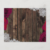 Rustic Wood Red Roses Floral Foto opslaan Datum (Achterkant)