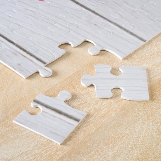 Rustic Wood Red Truck kerstboomfeesten boerderij Legpuzzel (Zijkant)