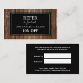Rustic Wood Referral-kaart Aanbevelingskaartje (Voorkant / Achterkant)