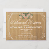 Rustic Wood Rehearsal Dinner Invitation Kaart (Voorkant)