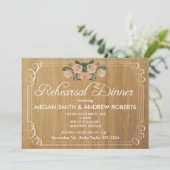 Rustic Wood Rehearsal Dinner Invitation Kaart (Staand voorkant)