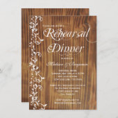 Rustic Wood Rehearsal Dinner Invitations Kaart (Voorkant / Achterkant)
