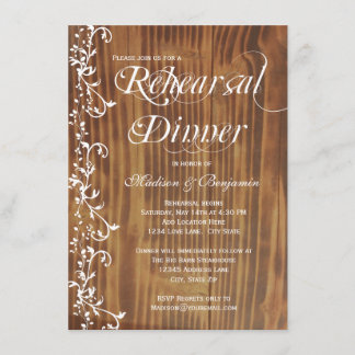 Rustic Wood Rehearsal Dinner Invitations Kaart