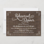 Rustic Wood Rehearsal Dinner Invitations Kaart (Voorkant)