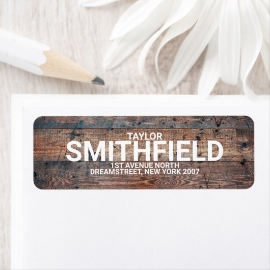 Rustic Wood Return Address Etiket (Insitu)