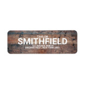 Rustic Wood Return Address Etiket (Voorkant)