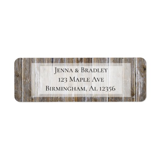 Rustic Wood Return Address Labels (Voorkant)