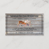 Rustic Wood Ride Club Pony Floral Small Horse Visitekaartje (Achterkant)
