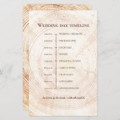 Rustic Wood Rings Wedding Day Tijdschema (Voorkant / Achterkant)