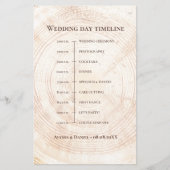 Rustic Wood Rings Wedding Day Tijdschema (Voorkant)
