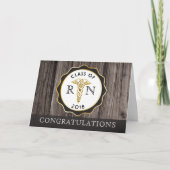 Rustic Wood RN Afstuderen Gefeliciteerd Kaart (Voorkant)