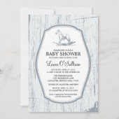 Rustic Wood Rocking Horse Baby shower Kaart (Voorkant)