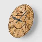 Rustic Wood Roman Numeral Ronde Klok (Hoek)