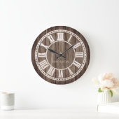Rustic Wood Roman Numerals Land Farmhouse Naam Grote Klok (Huis)