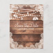 Rustic Wood Romantic Lace Mason Jars Save the Date Aankondigingskaart (Voorkant)