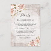 Rustic Wood & Romantic Roses Details / Instructies Informatiekaartje (Voorkant)