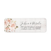 Rustic Wood & Romantic Rozen Shabby Chic Address Etiket (Voorkant)
