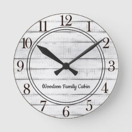 Rustic Wood Ronde Klok