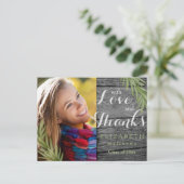 Rustic Wood Rosemary Afstuderen Foto bedankt Briefkaart (Staand voorkant)