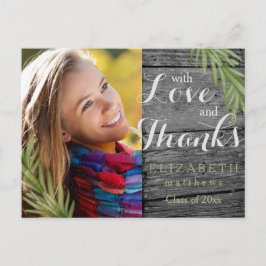Rustic Wood Rosemary Afstuderen Foto bedankt Briefkaart