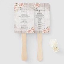 Rustic Wood & Roses Huwelijksprogramma & Feest Men