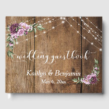 Rustic Wood, roze bloemen & lampjes Typografie