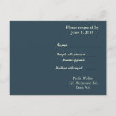 Rustic Wood Roze en Green Floral RSVP Uitnodiging Briefkaart (Achterkant)