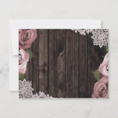 Rustic Wood Roze Rozen Foto opslaan Datum (Achterkant)