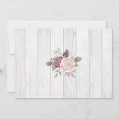 Rustic Wood Roze Waterverf Boho Floral Dank u Bedankkaart (Achterkant)