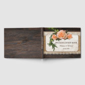 Rustic Wood Rozen Romantic Wedding Gastenboek (Volledig)