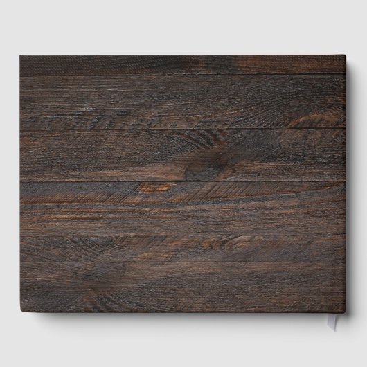 Rustic Wood Rozen Romantic Wedding Gastenboek (Achterkant)