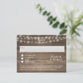 Rustic Wood RSVP met menuSjabloon Briefkaart (Staand voorkant)