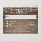 Rustic Wood RSVP met menuSjabloon Briefkaart (Voorkant)