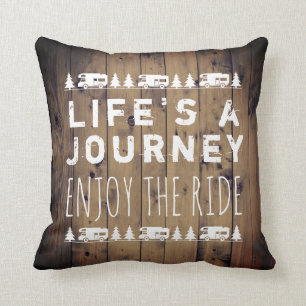 Rustic Wood  RV Camper Wanderlust Quote Kussen